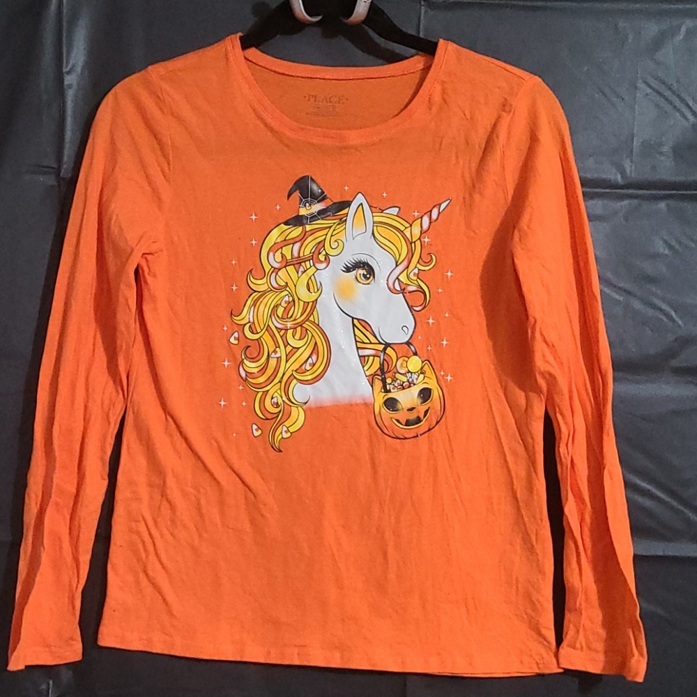 Halloween Unicorn Pumpkin Shirt 18/20